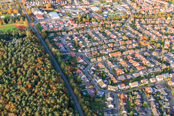 Südring in Rülzheim im Bundesland Rheinland-Pfalz, Deutschland von oben