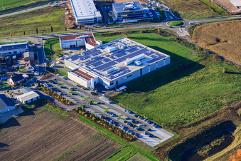 DBK David + Baader GmbH in Rülzheim im Bundesland Rheinland-Pfalz, Deutschland aus der Drohnenperspektive