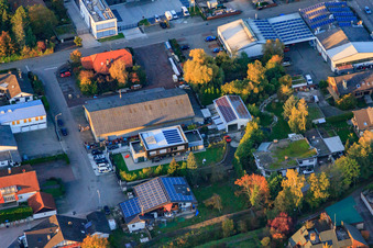 Industriegebiet Am Kleinwald mit Peter Müller Zimmerei in Herxheim bei Landau im Bundesland Rheinland-Pfalz, Deutschland