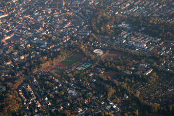 Landau von Nordwesten in Landau in der Pfalz im Bundesland Rheinland-Pfalz, Deutschland
