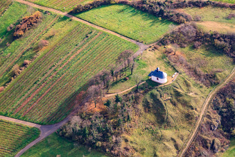 Kapelle "Kleine Kalmit" im Naturschutzgebiet Kleine Kalmit im Winter von Norden im Ortsteil Arzheim in Landau in der Pfalz im Bundesland Rheinland-Pfalz, Deutschland