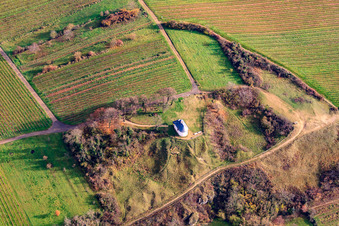 Luftbild von Kapelle "Kleine Kalmit" im Naturschutzgebiet Kleine Kalmit im Winter von Norden im Ortsteil Arzheim in Landau in der Pfalz im Bundesland Rheinland-Pfalz, Deutschland