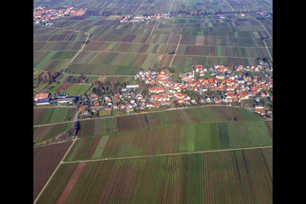 Dorfansicht im Winter aus Süden in Roschbach im Bundesland Rheinland-Pfalz, Deutschland