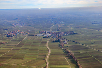 Ortsansicht Im Winter von Westen in Böchingen im Bundesland Rheinland-Pfalz, Deutschland