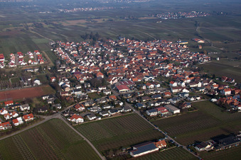 Luftaufnahme von Ortsteil Nußdorf in Landau in der Pfalz im Bundesland Rheinland-Pfalz, Deutschland