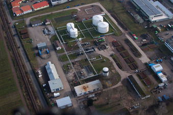 Schrägluftbild von Landau Nord in Landau in der Pfalz im Bundesland Rheinland-Pfalz, Deutschland