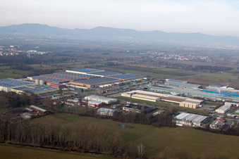Industriegebiet Landau-Ost in Landau in der Pfalz im Bundesland Rheinland-Pfalz, Deutschland von oben