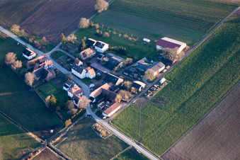 Luftaufnahme von Ortsteil Deutschhof in Kapellen-Drusweiler im Bundesland Rheinland-Pfalz, Deutschland