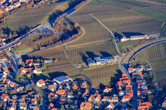 Weingut Gies-Düppel im Winter in Birkweiler im Bundesland Rheinland-Pfalz, Deutschland