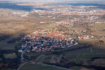 Ortsteil Arzheim in Landau in der Pfalz im Bundesland Rheinland-Pfalz, Deutschland aus der Vogelperspektive