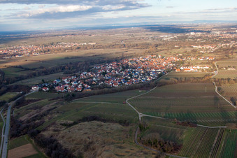 Drohnenaufname von Ortsteil Arzheim in Landau in der Pfalz im Bundesland Rheinland-Pfalz, Deutschland