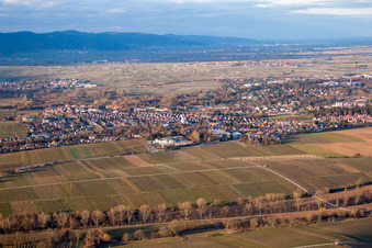 Landau von Westen in Landau in der Pfalz im Bundesland Rheinland-Pfalz, Deutschland von der Drohne aus gesehen