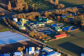 Kläranlage Rülzheim im Bundesland Rheinland-Pfalz, Deutschland