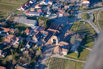 Ortsteil Schweigen in Schweigen-Rechtenbach im Bundesland Rheinland-Pfalz, Deutschland vom Flugzeug aus