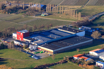 Großkelterei Kleine Kalmit in Ilbesheim bei Landau im Bundesland Rheinland-Pfalz, Deutschland von oben