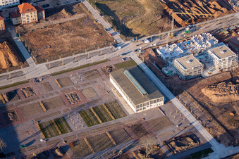 Landesgartenschau Gelände in Landau in der Pfalz im Bundesland Rheinland-Pfalz, Deutschland aus der Luft betrachtet