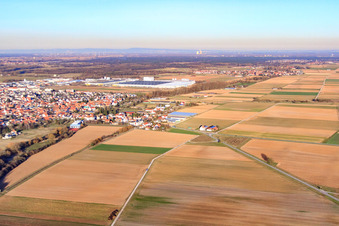 Interpark aus Südwesten im Winter in Offenbach an der Queich im Bundesland Rheinland-Pfalz, Deutschland