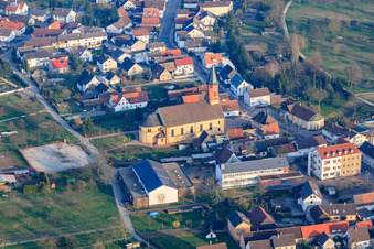 Luftbild von Kath. Kirche Keuz Erhöhung in Steinmauern im Bundesland Baden-Württemberg, Deutschland