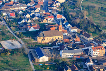 Luftaufnahme von Kath. Kirche Keuz Erhöhung in Steinmauern im Bundesland Baden-Württemberg, Deutschland