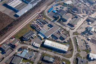 Schweighouse-sur-Moder im Bundesland Bas-Rhin, Frankreich aus der Luft betrachtet