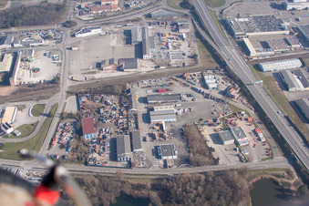 Drohnenaufname von Schweighouse-sur-Moder im Bundesland Bas-Rhin, Frankreich