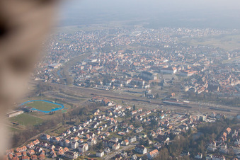 Drohnenbild von Haguenau im Bundesland Bas-Rhin, Frankreich