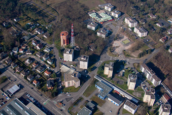 Haguenau im Bundesland Bas-Rhin, Frankreich aus der Drohnenperspektive
