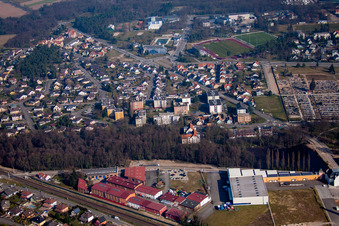 Drohnenaufname von Bischwiller im Bundesland Bas-Rhin, Frankreich