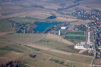 Gambsheim im Bundesland Bas-Rhin, Frankreich aus der Drohnenperspektive