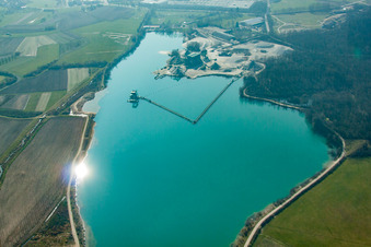 Luftbild von Baggersee im Ortsteil Legelshurst in Willstätt im Bundesland Baden-Württemberg, Deutschland