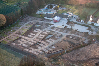 Luftbild von Campingplatz im Ortsteil Klingen in Heuchelheim-Klingen im Bundesland Rheinland-Pfalz, Deutschland