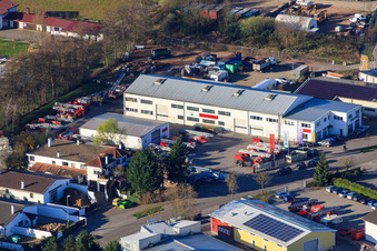 Luftbild von Gewerbegebiet Horst, Drehleiter-Werkstatt Beitel und Stier GmbH im Ortsteil Minderslachen in Kandel im Bundesland Rheinland-Pfalz, Deutschland