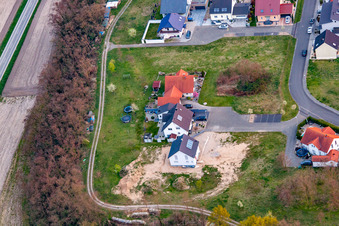 Ortsteil Hardtwald in Neupotz im Bundesland Rheinland-Pfalz, Deutschland von der Drohne aus gesehen