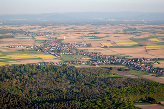 Luftbild von Schleithal von Nordwesten im Bundesland Bas-Rhin, Frankreich