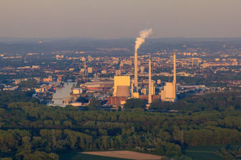 EnBW Energie Baden-Württemberg AG, Rheinhafen-Dampfkraftwerk Karlsruhe von der Pfalz aus gesehen im Ortsteil Daxlanden, Deutschland