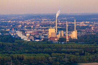 Luftbild von EnBW Energie Baden-Württemberg AG, Rheinhafen-Dampfkraftwerk Karlsruhe von der Pfalz aus gesehen im Ortsteil Daxlanden, Deutschland