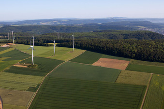 Luftaufnahme von Windpark Haarbrück-Wortberg in Beverungen im Bundesland Nordrhein-Westfalen, Deutschland
