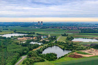 Schweinfurt Baggerseen am Bauunternehmung Glöckle Baustoffwerke GmbH in Grafenrheinfeld im Bundesland Bayern, Deutschland