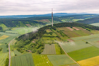 Sendemast im Ortsteil Westheim in Hammelburg im Bundesland Bayern, Deutschland