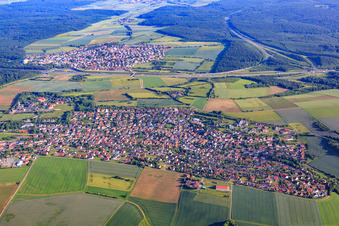 Ortsansicht von Norden (Hinter der A3 Kist) in Eisingen im Bundesland Bayern, Deutschland