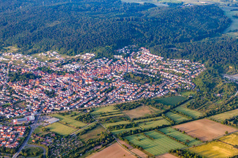 Luftaufnahme von Nußloch von Südwesten im Bundesland Baden-Württemberg, Deutschland