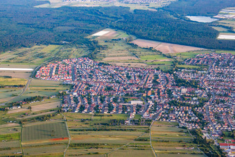 Kirrlach von Norden in Waghäusel im Bundesland Baden-Württemberg, Deutschland