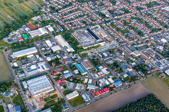 Gewerbegebiet im Ortsteil Kirrlach in Waghäusel im Bundesland Baden-Württemberg, Deutschland