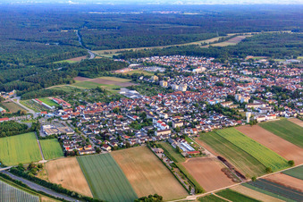 Luftbild von Stadtansicht aus Nordosten in Kandel im Bundesland Rheinland-Pfalz, Deutschland