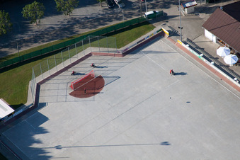 MSC Taifun, Radballfeld im Ortsteil Mörsch in Rheinstetten im Bundesland Baden-Württemberg, Deutschland von oben