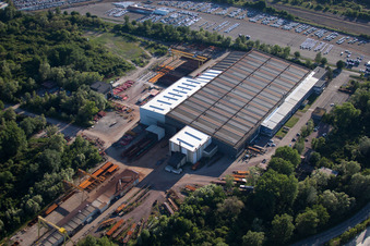 Lauterbourg, Industrie am Rhein im Bundesland Bas-Rhin, Frankreich von oben