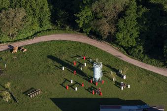 Haras de la Née in Neewiller-près-Lauterbourg im Bundesland Bas-Rhin, Frankreich von oben