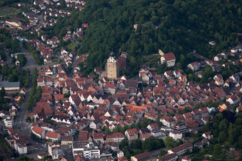 Historische Altstadt mit Stiftskirche in Herrenberg im Bundesland Baden-Württemberg, Deutschland