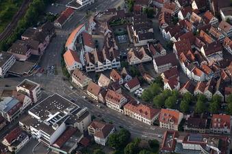 Schuhhaus Breitner von Süden in Herrenberg im Bundesland Baden-Württemberg, Deutschland
