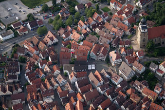 Altstadt mit Marktplatz in Herrenberg im Bundesland Baden-Württemberg, Deutschland